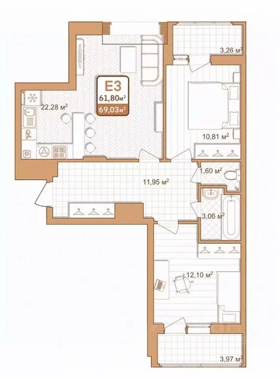 2-к кв. Тульская область, Тула проезд 2-й Клинской, 8 (57.4 м) - Фото 0