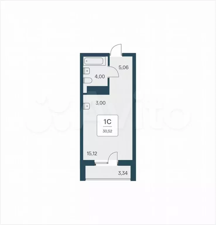 Апартаменты-студия, 30,5 м, 16/25 эт. - Фото 0