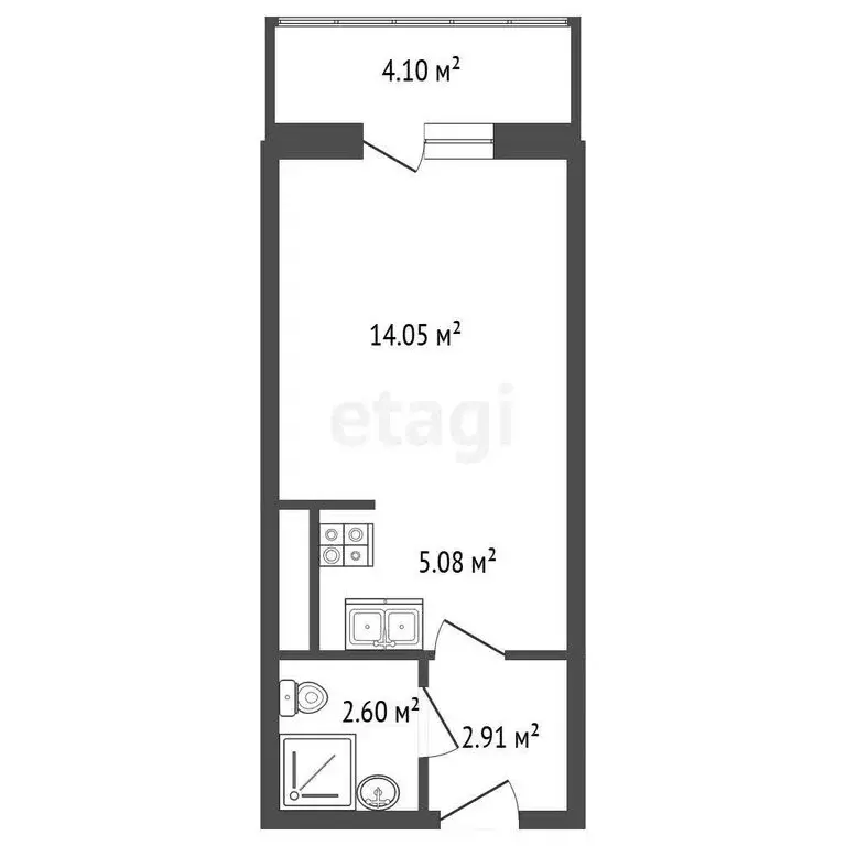 Квартира-студия: Санкт-Петербург, Мебельная улица, 19к2 (24 м) - Фото 0