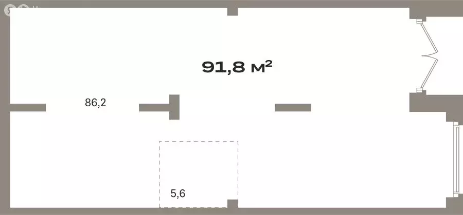 Помещение свободного назначения (91.82 м) - Фото 1