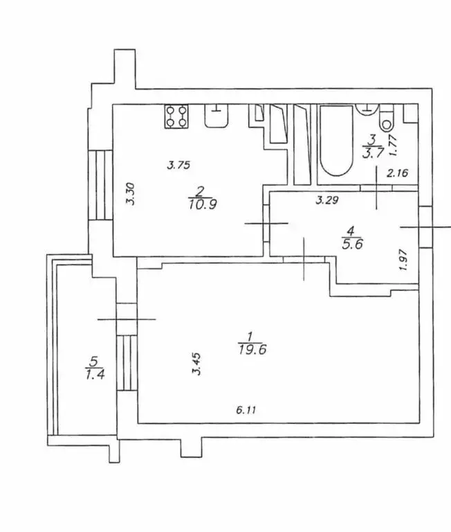 1-комнатная квартира: Казань, улица Наиля Юсупова, 5А (39.8 м) - Фото 1