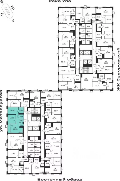 2-к кв. Тульская область, Тула Парк Патриот жилой комплекс (64.6 м) - Фото 2