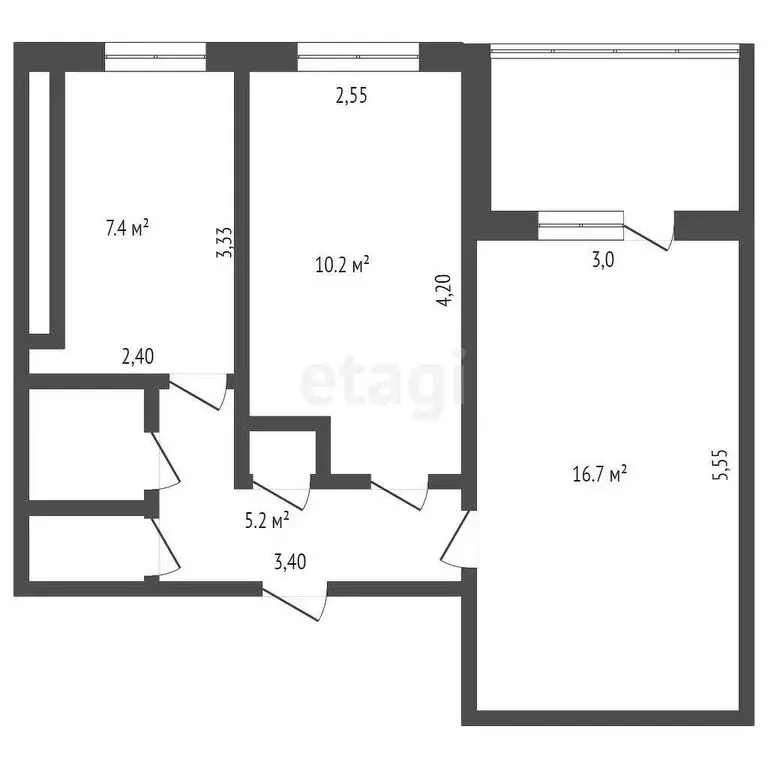 2-комнатная квартира: Кемерово, улица Марковцева, 18 (43 м) - Фото 0