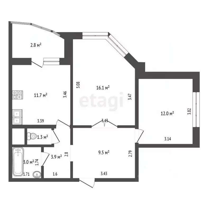 2-к кв. Московская область, Ленинский городской округ, Дрожжино пгт ш. ... - Фото 2