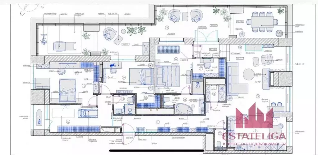 4-к кв. Москва Мантулинская ул., 9к5 (149.2 м) - Фото 2