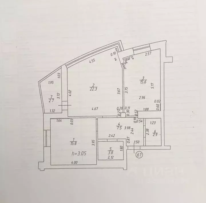 2-к кв. Татарстан, Казань ул. Оренбургский Тракт, 24Б (70.6 м) - Фото 2