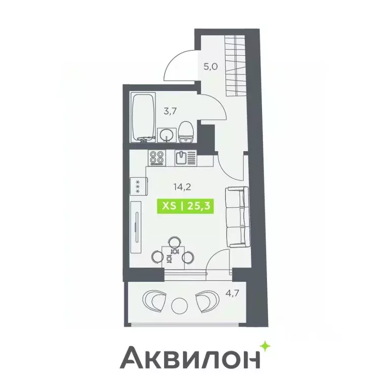 Студия Санкт-Петербург бул. Головнина, 4 (25.3 м) - Фото 0