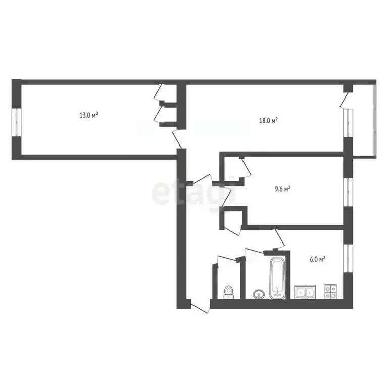 3-к кв. Хабаровский край, Хабаровск ул. Ким Ю Чена, 63 (59.4 м) - Фото 2