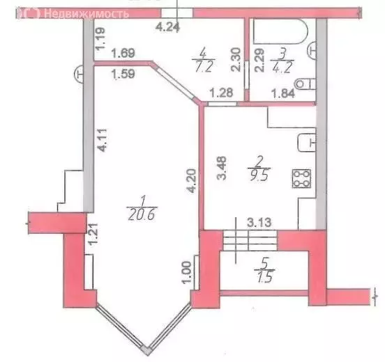 1-комнатная квартира: село Усады, Счастливая улица, 10 (41.5 м) - Фото 0