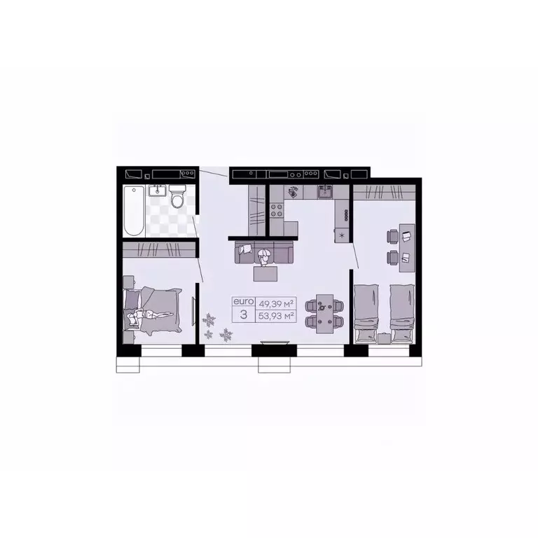 3-к кв. Приморский край, Владивосток Академгородок мкр,  (53.93 м) - Фото 0