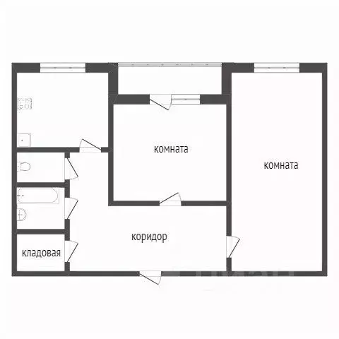 2-к кв. Воронежская область, Воронеж ул. Владимира Невского, 27 (54.6 ... - Фото 1