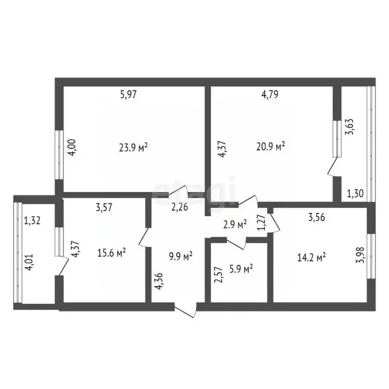 3-к кв. Амурская область, Благовещенск ул. Ломоносова, 223 (93.3 м) - Фото 1