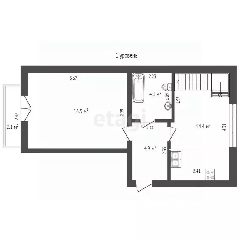 3-к кв. Калининградская область, Калининград Чкаловск мкр, пер. ... - Фото 2