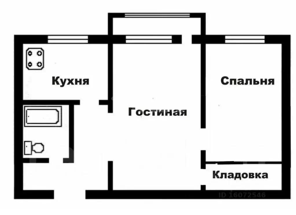 2-к кв. Пермский край, Березники ул. Мира, 45 (46.2 м) - Фото 1