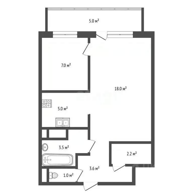 1-к кв. Москва Нижегородская ул., 80К3 (40.0 м) - Фото 2