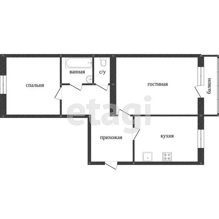 2-комнатная квартира: Ишим, улица Григорова, 24 (47.4 м) - Фото 0