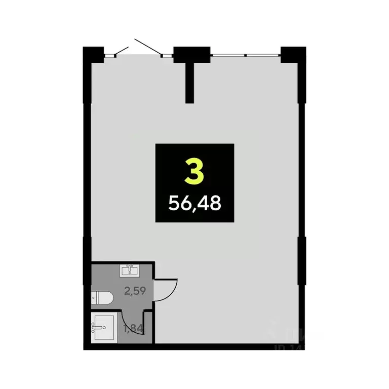 Офис в Тюменская область, Тюмень ул. Андрея Приказнова, 2 (56 м) - Фото 1
