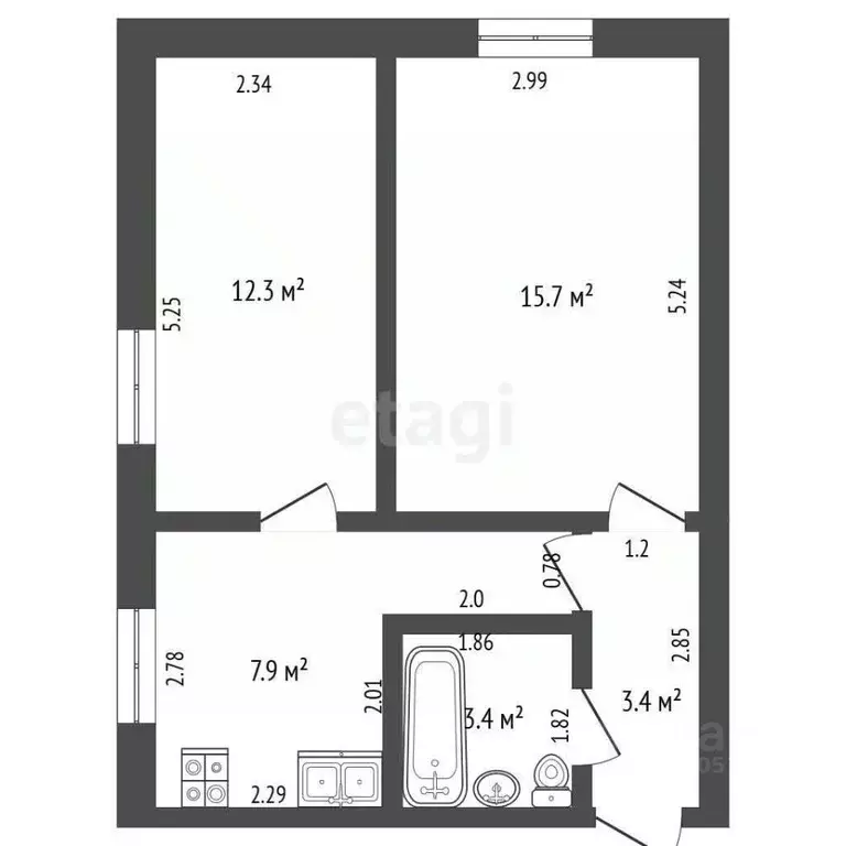 2-к кв. Тамбовская область, Мичуринский муниципальный округ, пос. ... - Фото 2
