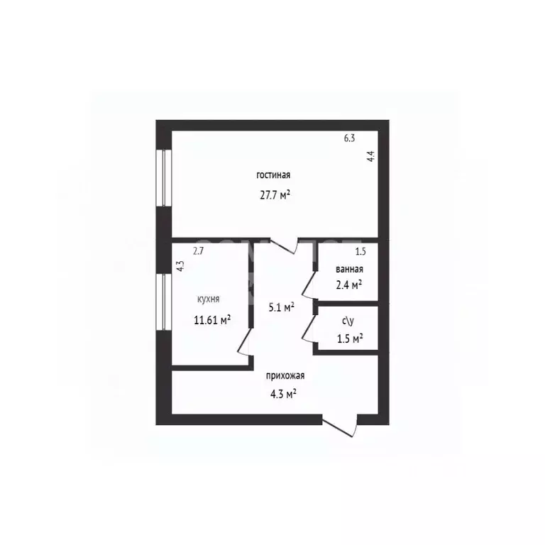 1-к кв. Дагестан, Дербент ул. Юрия Гагарина, 71 (52.1 м) - Фото 2