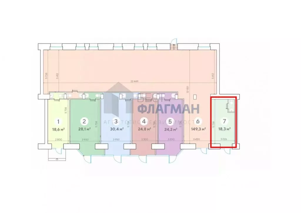 Помещение свободного назначения в Москва Ленинский просп., 62/1 (18 м) - Фото 2