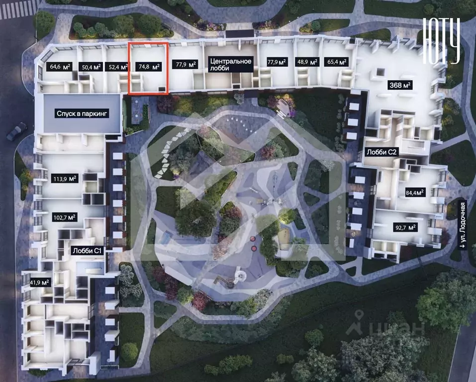 Помещение свободного назначения в Москва Юту жилой комплекс (75 м) - Фото 2