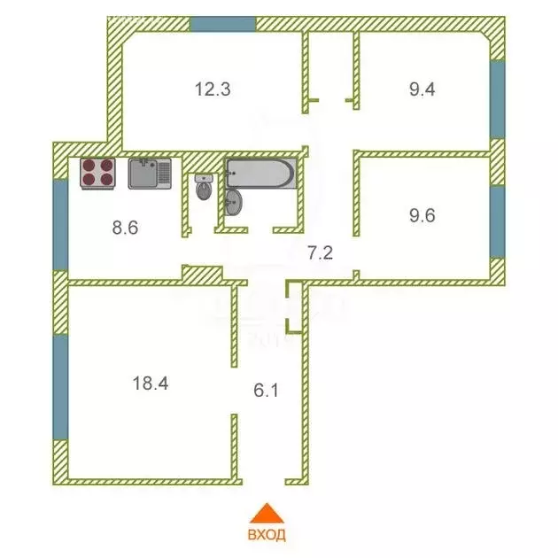 4-комнатная квартира: Тобольск, микрорайон 7А, 8 (76 м) - Фото 2