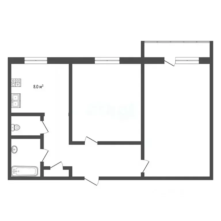 2-к кв. Владимирская область, Муром Кооперативный проезд, 1 (52.2 м) - Фото 1
