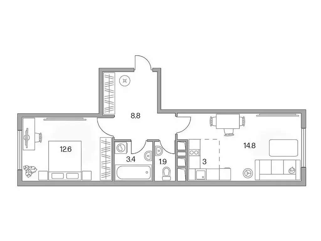 2-комнатная квартира: Долгопрудный, Заводская улица, 1 (44.5 м) - Фото 1