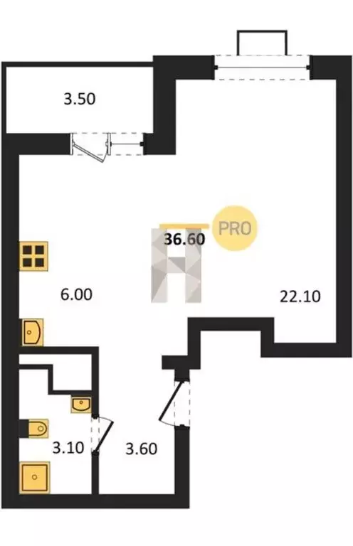 Продаётся квартира-студия, 36.6 м - Фото 1