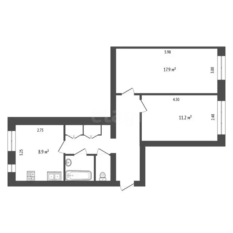 2-комнатная квартира: Рыбинск, Крестовая улица, 45 (52 м) - Фото 0