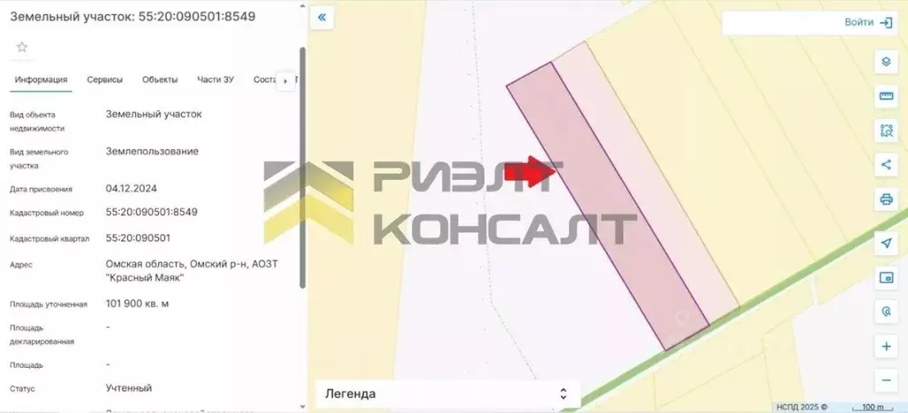 Участок в Омская область, Омский район, с. Красноярка  (1019.0 сот.) - Фото 1