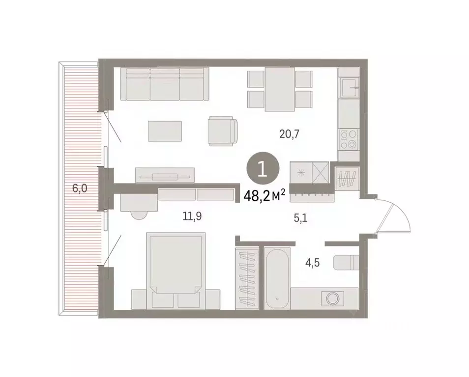 1-к кв. Курганская область, Курган Центральный жилрайон, Дом Кино ... - Фото 2