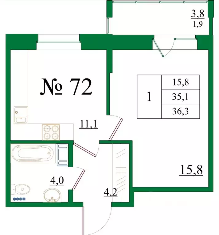 1-к кв. Ленинградская область, Гатчина Красносельское ш., 4А (36.3 м) - Фото 1