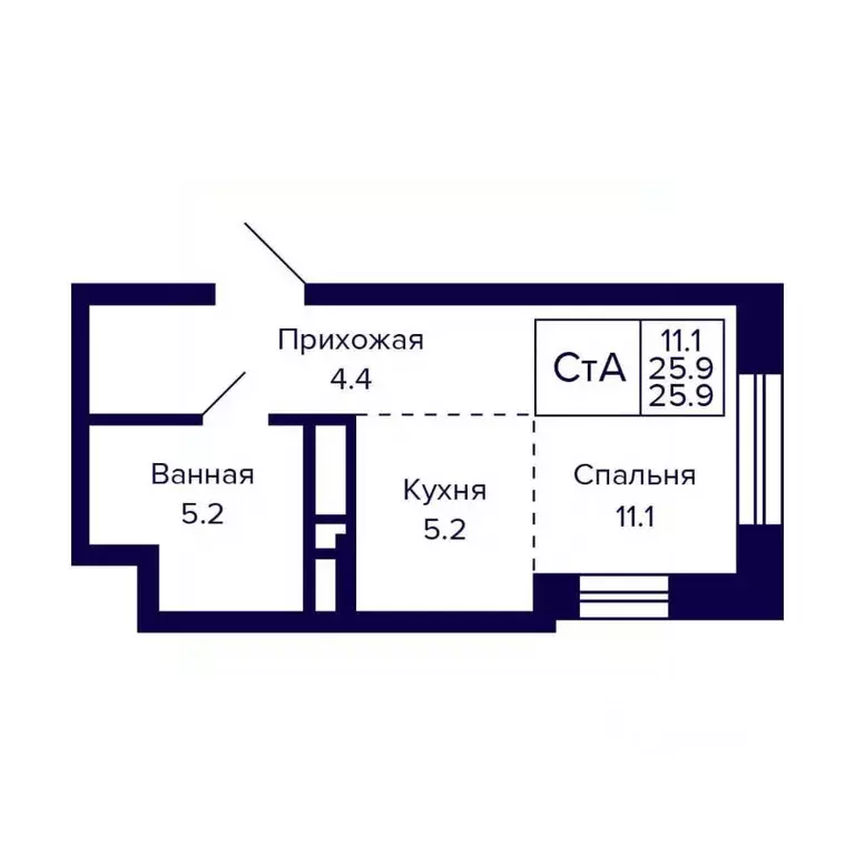 Студия Новосибирская область, Новосибирск ул. Грибоедова (25.9 м) - Фото 0