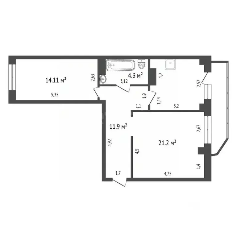 2-к кв. Красноярский край, Заозерный г. Рыбинский муниципальный округ, ... - Фото 2