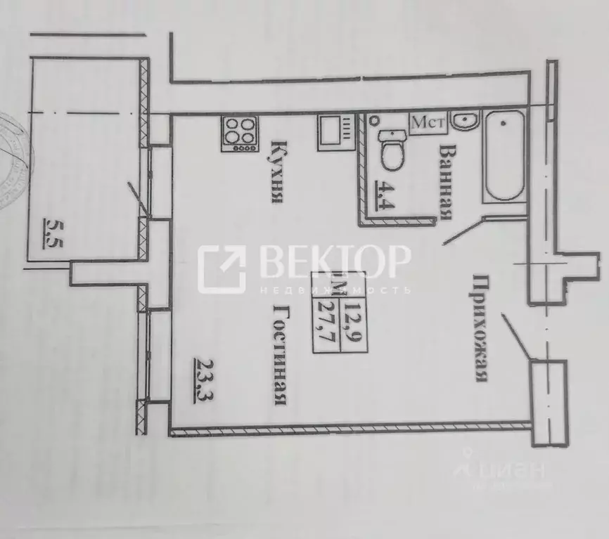 1-к кв. Ивановская область, Иваново Водонапорная ул., 17 (33.5 м) - Фото 2