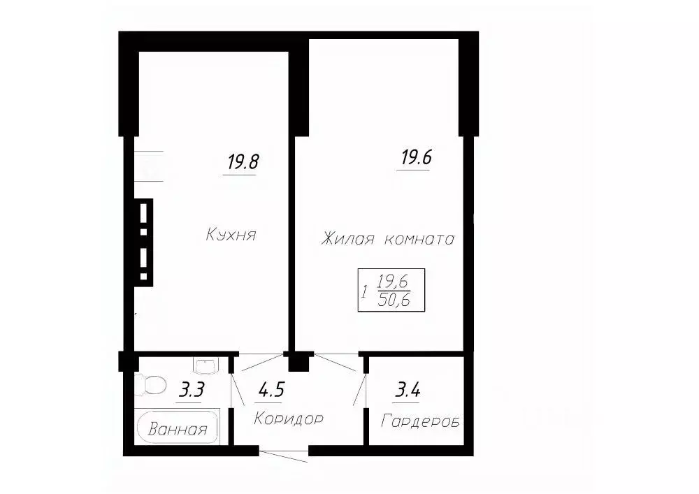 1-к кв. Ставропольский край, Ессентуки  (50.6 м) - Фото 0