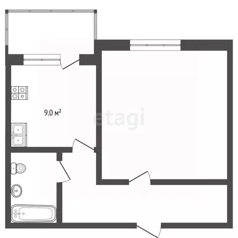 1-к кв. Ставропольский край, Кисловодск ул. Белинского (37.0 м) - Фото 2