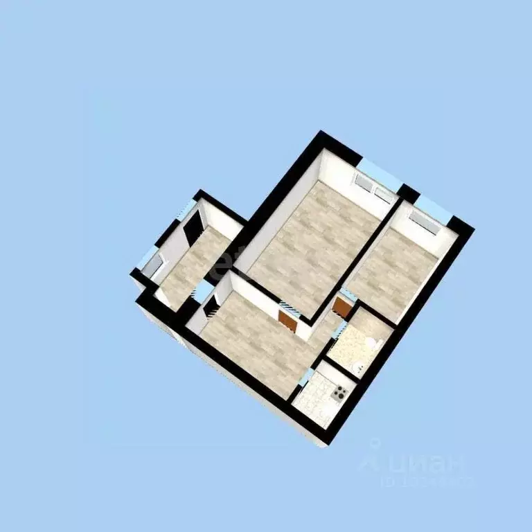 3-к кв. Башкортостан, Уфа Центральная ул., 1/2 (53.5 м) - Фото 1