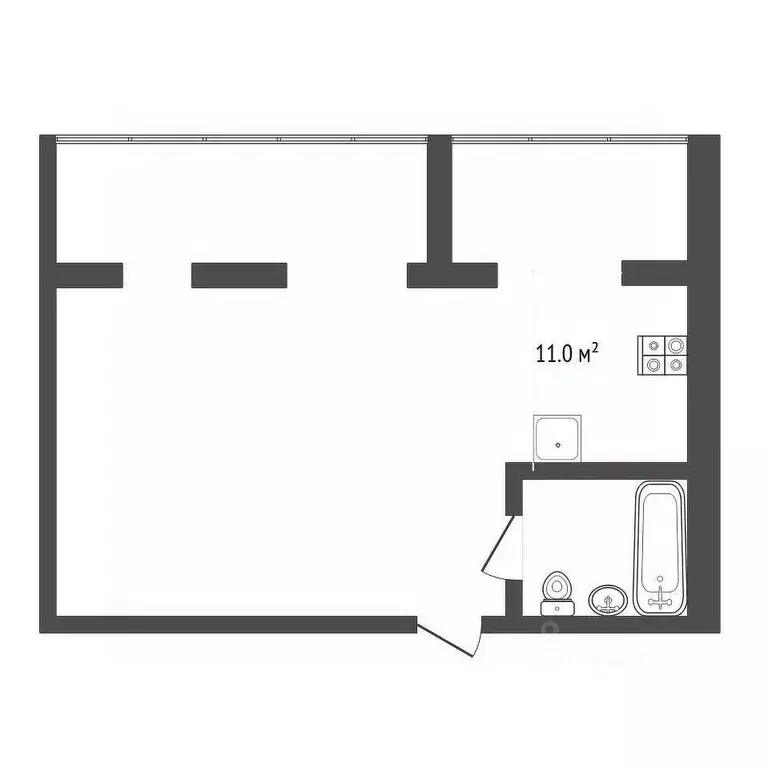 Студия Крым, Бахчисарай ул. Грузинова, 61 (40.3 м) - Фото 1
