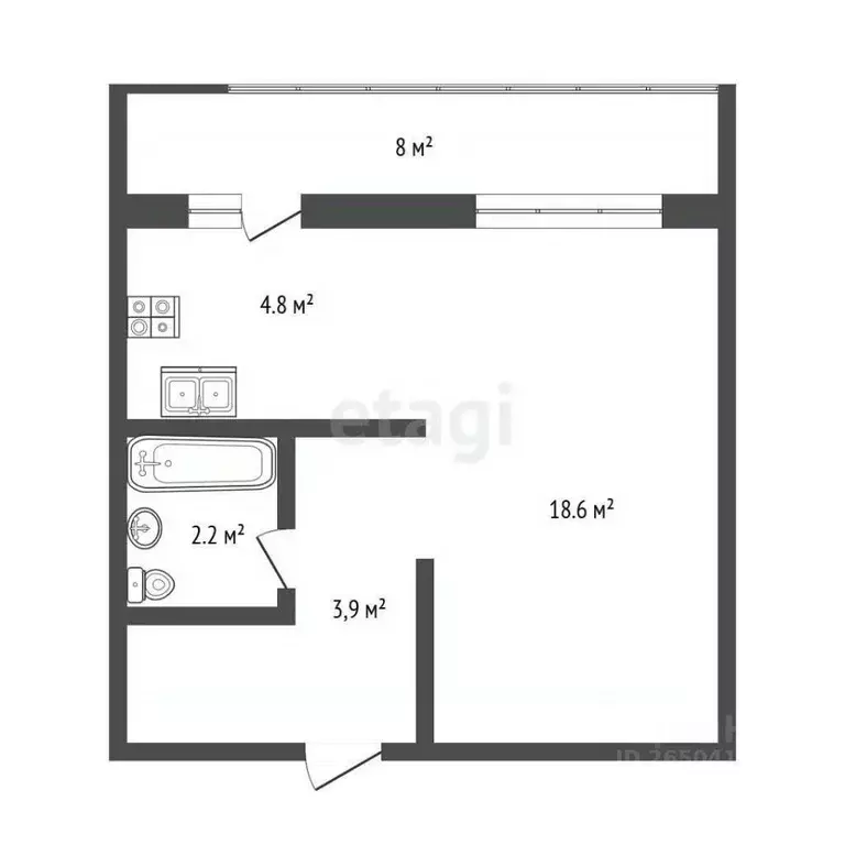 1-к кв. Севастополь ул. Степаняна, 11 (36.5 м) - Фото 2