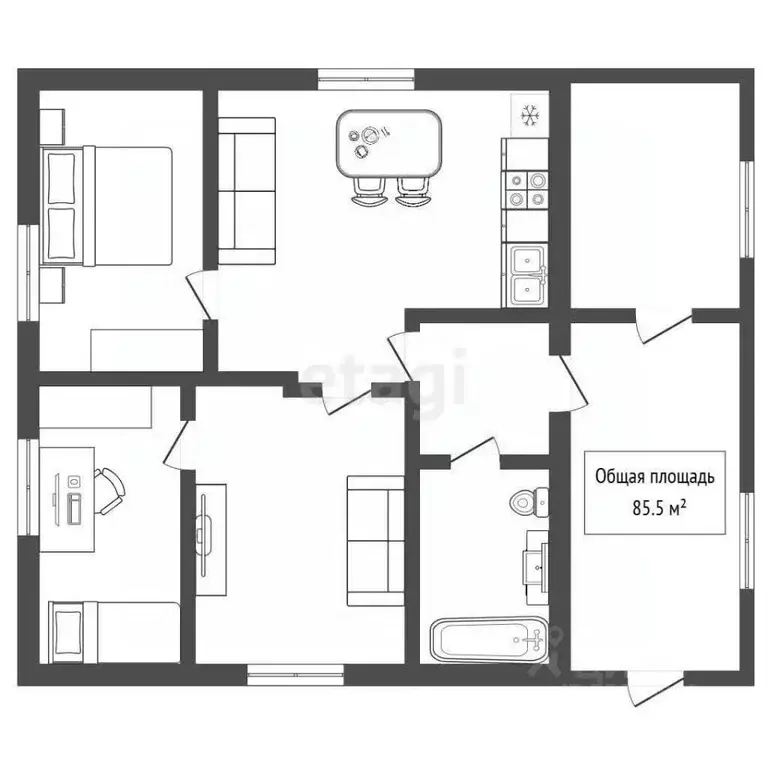 Дом в Алтай, Майминский район, с. Кызыл-Озек Вахтинская ул., 48 (86 м) - Фото 1