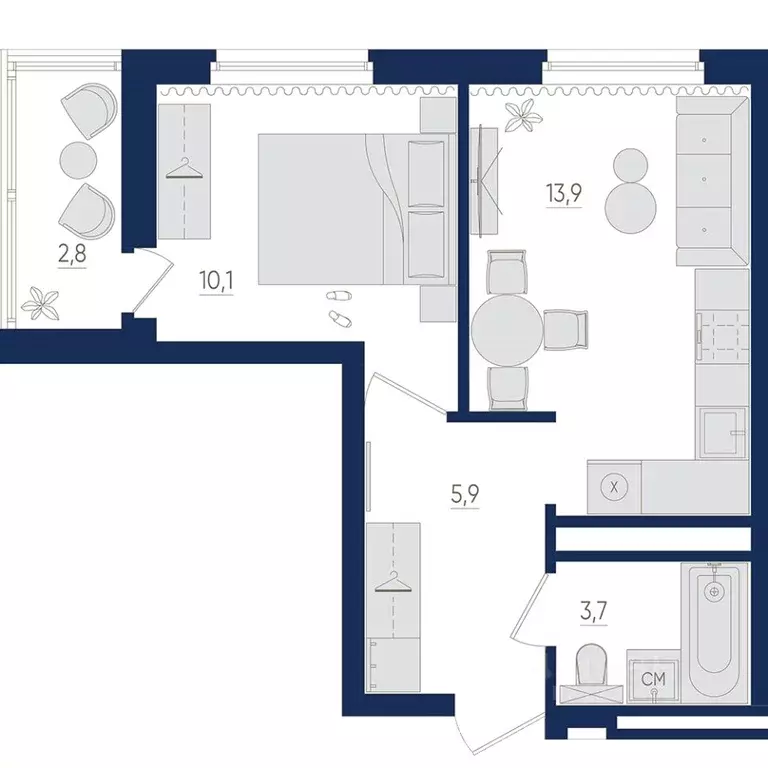 1-к кв. Башкортостан, Уфа бул. Яркий (34.3 м) - Фото 1