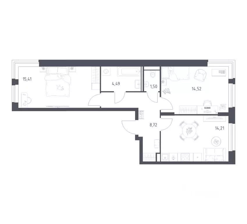 2-к кв. Московская область, Красногорск Квартал Строгино жилой ... - Фото 1