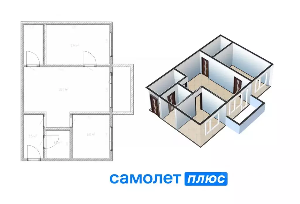 2-к кв. Кемеровская область, Кемерово Космическая ул., 1А (42.5 м) - Фото 1