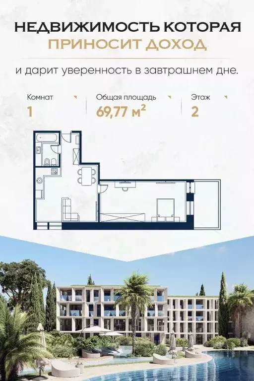 1-к кв. Краснодарский край, Сочи Адлер жилрайон, Курортный Городок ... - Фото 0