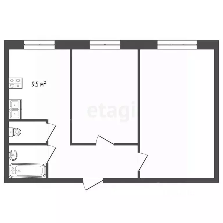 2-к кв. Ярославская область, Рыбинск Катерская ул., 1 (51.0 м) - Фото 2