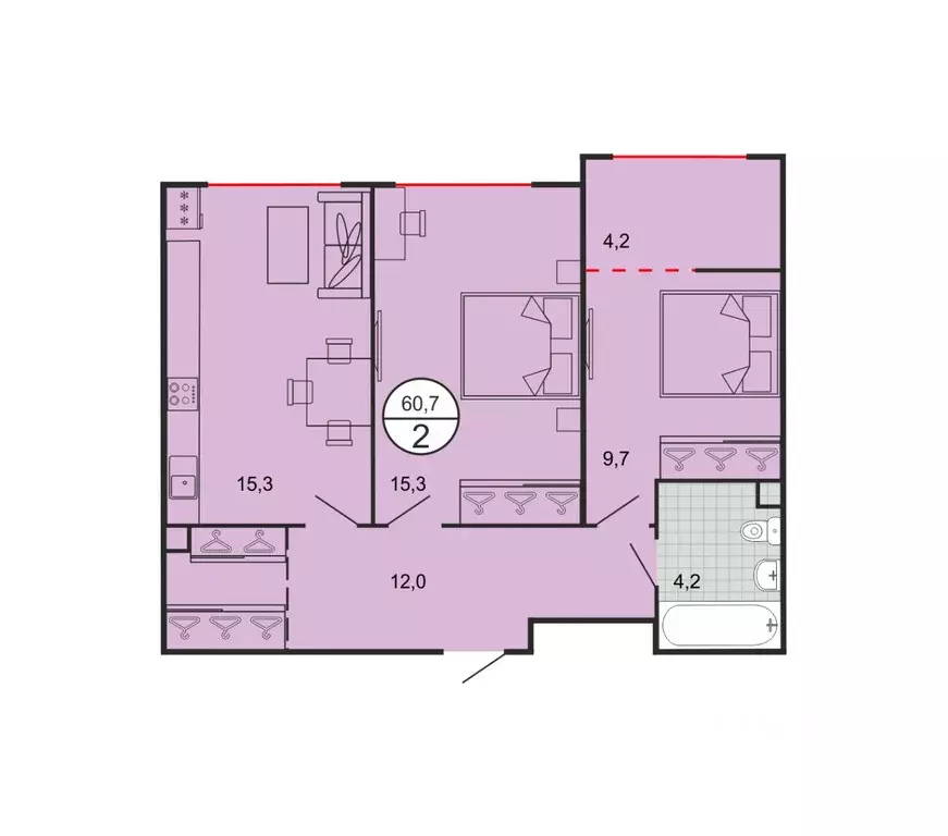 2-к кв. Ставропольский край, Георгиевск Олимп жилой комплекс (60.7 м) - Фото 1