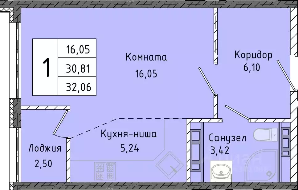 Студия Крым, Алушта городской округ, Партенит пгт  (32.06 м) - Фото 0