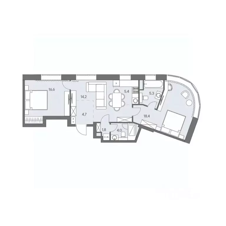 3-к кв. Москва ш. Боровское (дублер) (70.4 м) - Фото 0